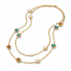 Magnetic Pearl Necklace – Guld, Sötvattenspärlor & Muranoinspirerade Glaspärlor