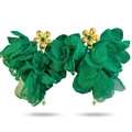 Vibrant Gold Flower Tassel Drop Earrings