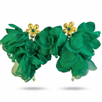 Vibrant Gold Flower Tassel Drop Earrings