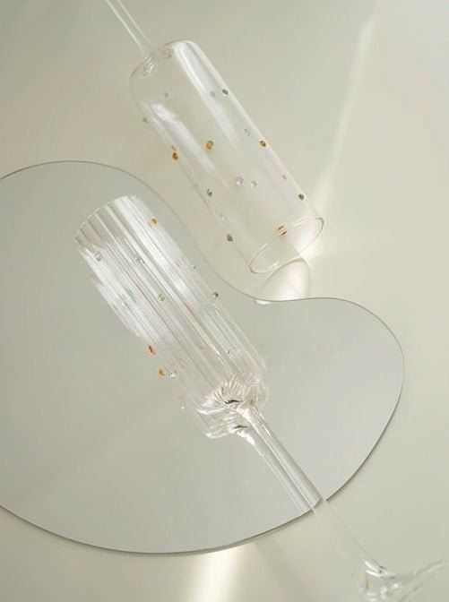 Champagneglas med Kristallströssel – Set om 2
