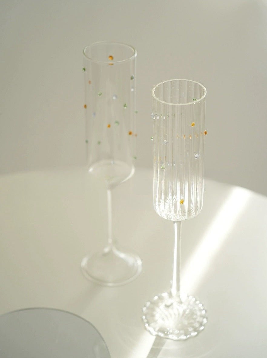 Champagneglas med Kristallströssel – Set om 2