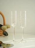 Champagneglas med Kristallströssel – Set om 2