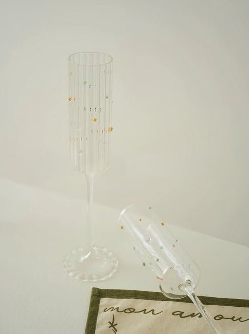 Champagneglas med Kristallströssel – Set om 2