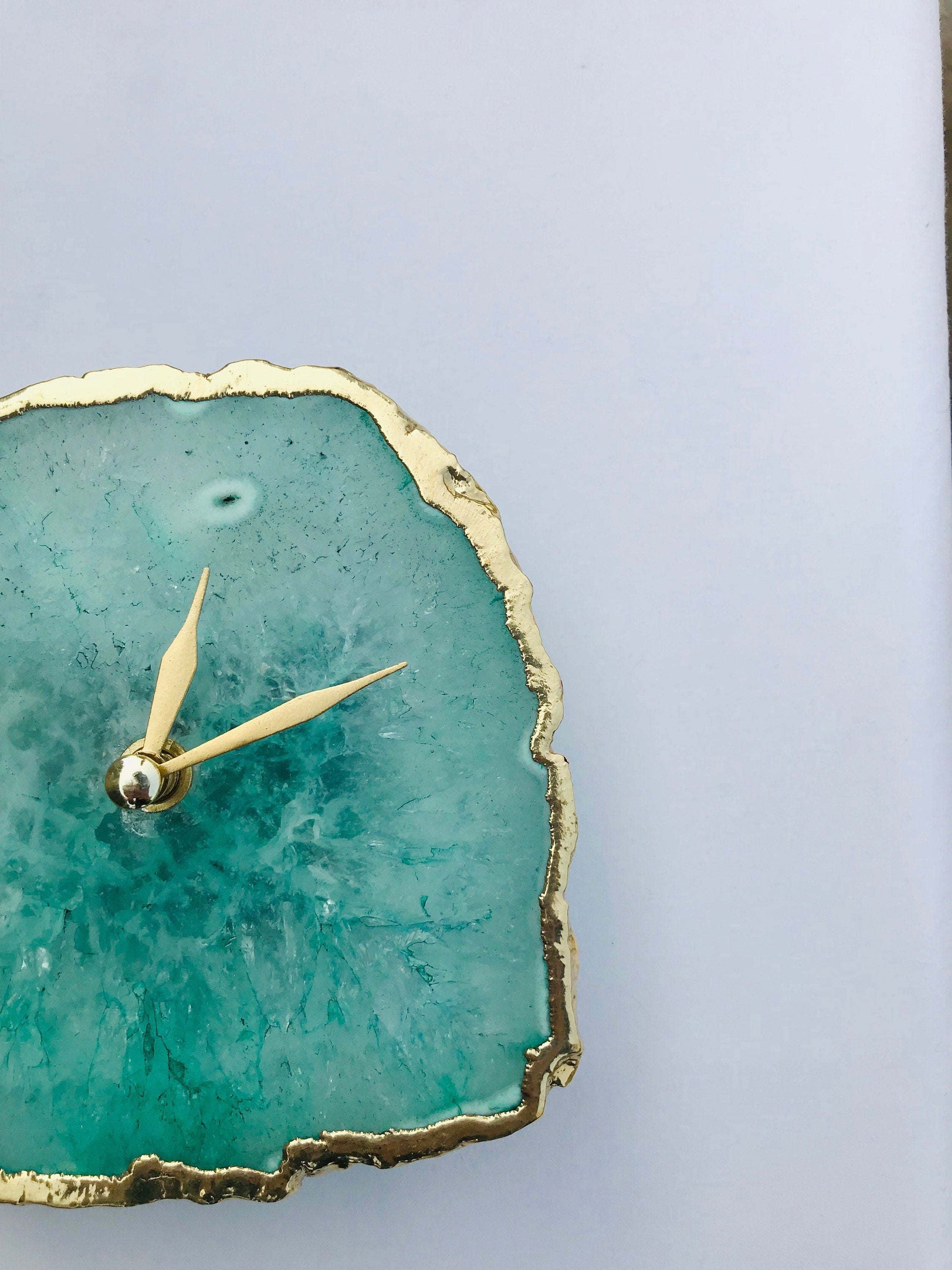 Aqua Agate Desk/Wall Clock/Personalised Momento-2