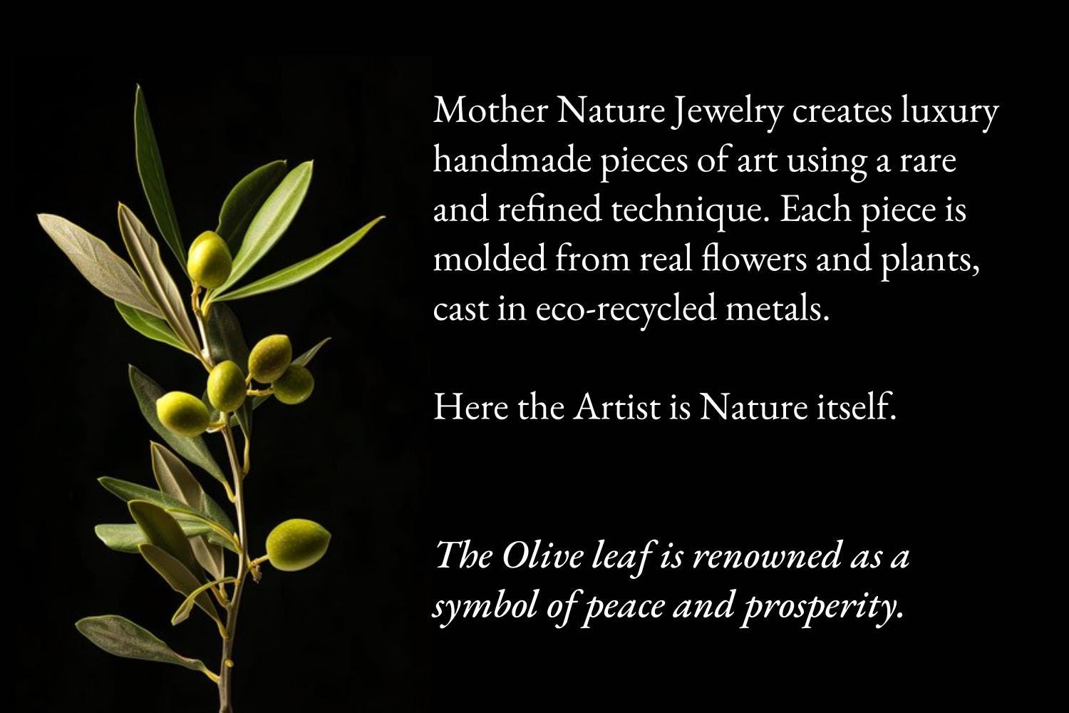 Olive Leaf Necklace – Handgjort Halsband i Återvunnet Silver & 18K Guld
