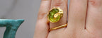 Gold Sea Shell Ring with Murano Glass, Handmade Nature Jewelry, Statement Beach Band, Gift for Life Force & Freedom, Sterling Silver 925-1