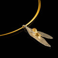 Real Olive Leaves Gold Necklace, Handmade Nature Jewelry, Organic Tree Pendant, Gift for Victory & Health, Sterling Silver 925-0