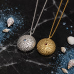 Real Sea Urchin Necklace, Handmade Nature Jewelry, Organic Beach Pendant, Gift for Health & Prosperity, Gold or Sterling Silver 925