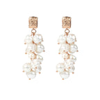 Festive Pearls Earrings - Rose Gold and Silver