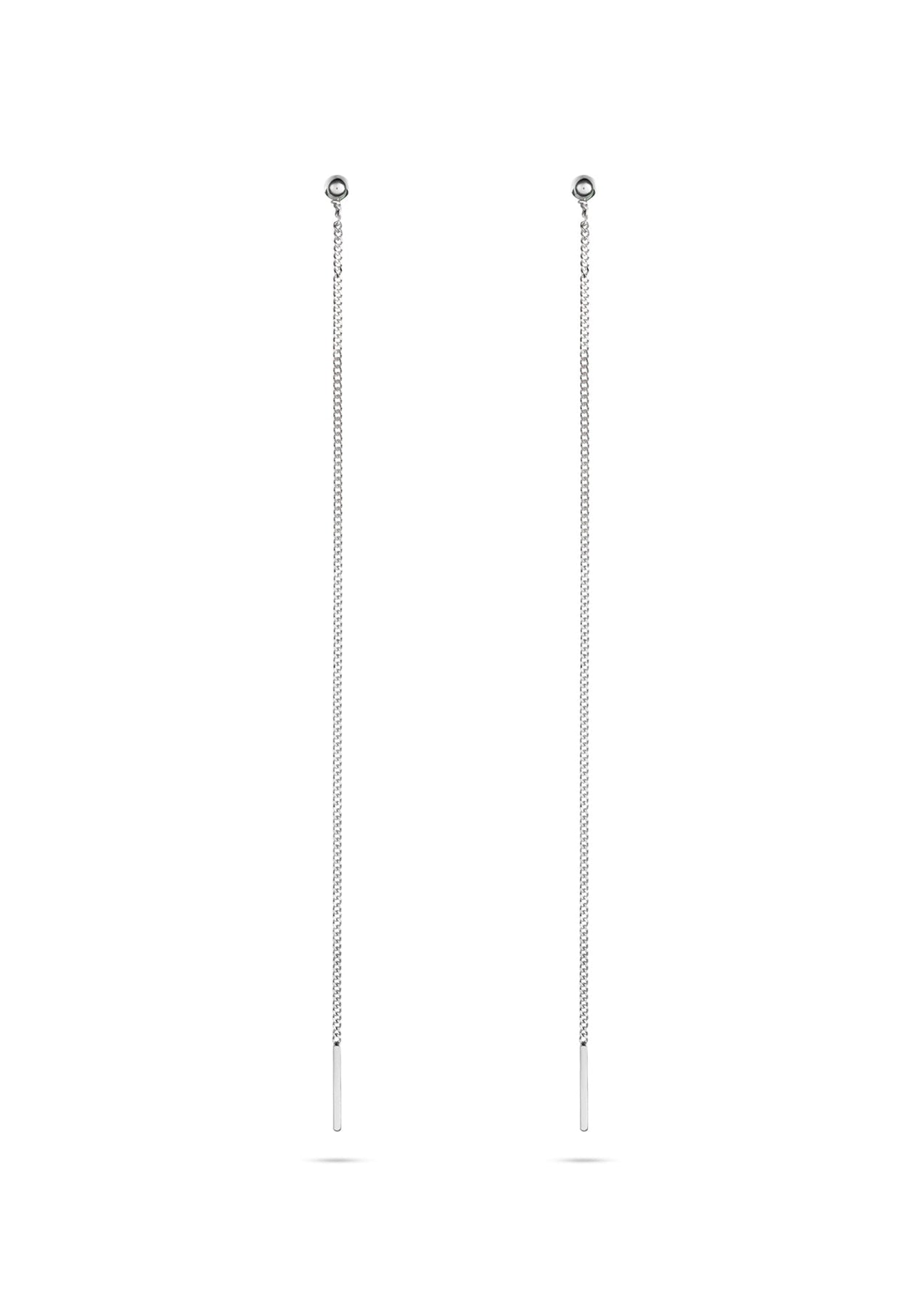 Pin Up Threader Chain Earrings - Silver
