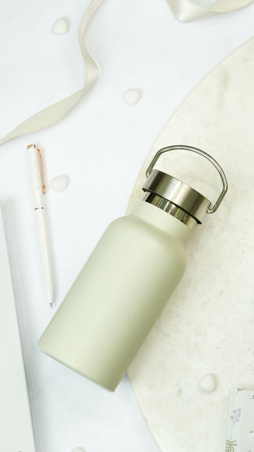 Vattenflaska / Termos – Beige 350ml Stainless Steel