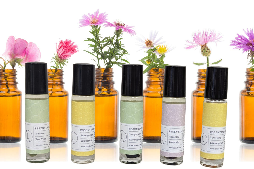 Essential Oils Roll-On with Crystals Set of 5