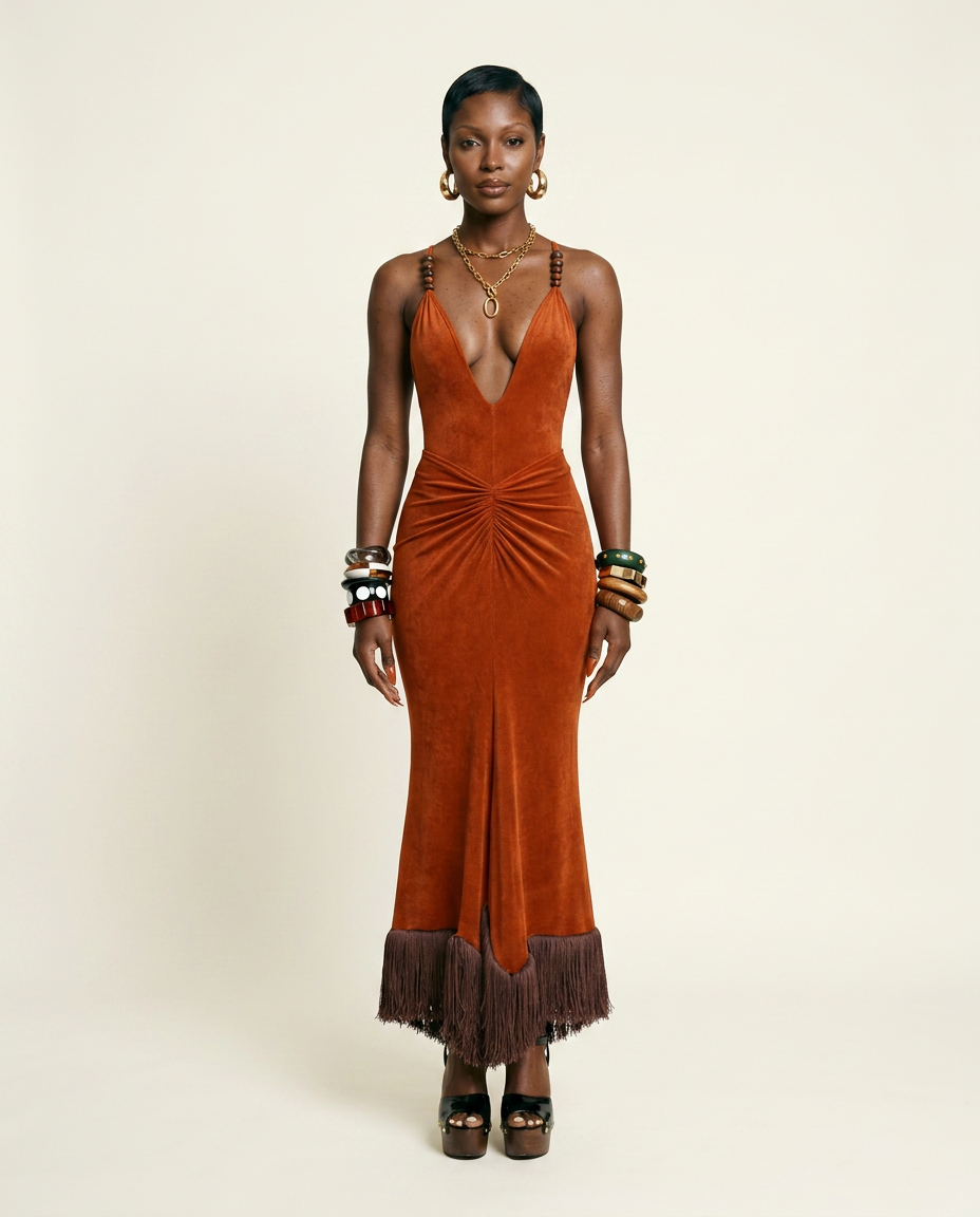 Free Spirit Beaded Fringe Dress – Bohemisk Elegans med Rörelse och Karaktär